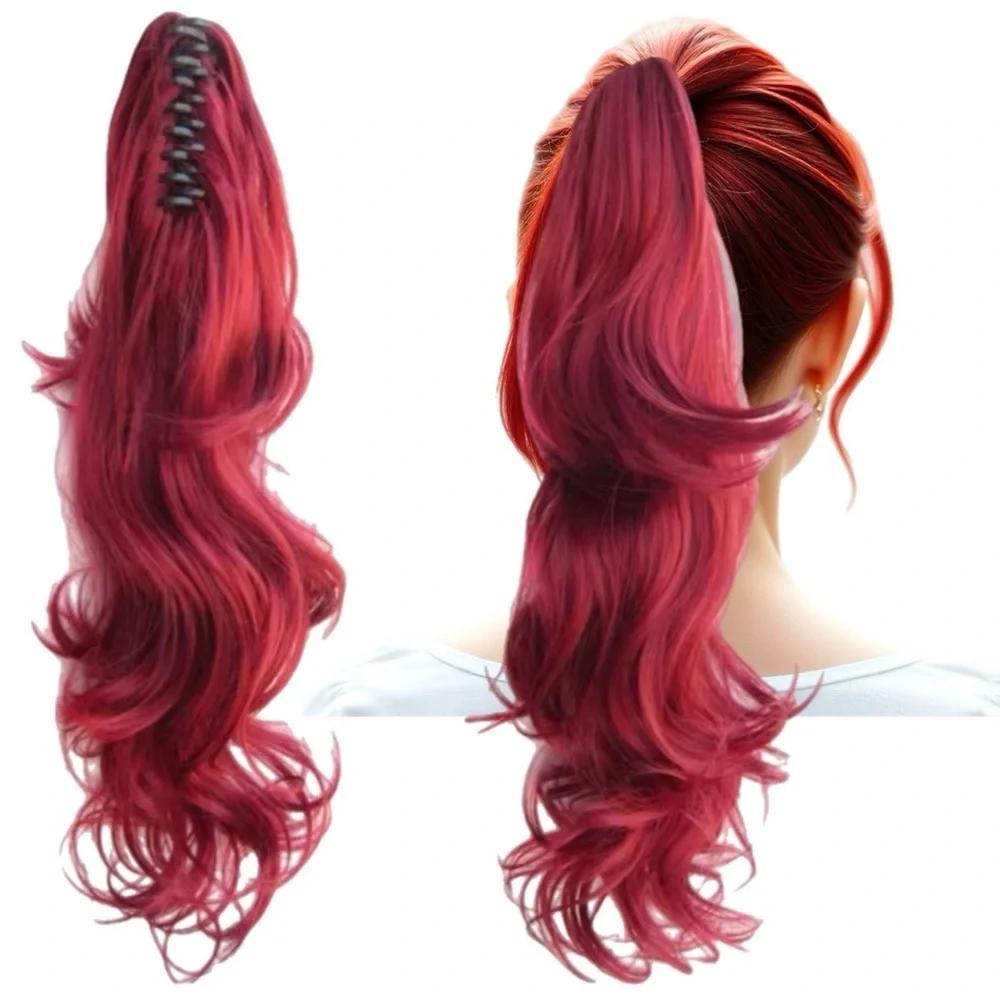 Ponytail Extensions, Red Hair Claw Clip Ponytails Extension Synthetic NIB